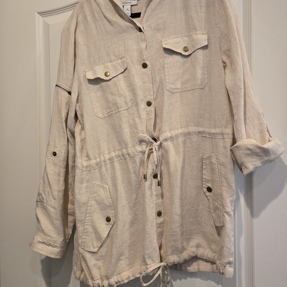 Style & Co. Cream Drawstring Utility Jacket - Picture 4 of 5
